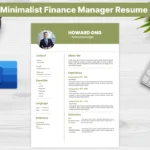 Minimalist Finance Manager Resume Template