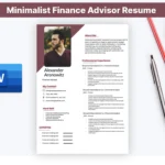 Minimalist Finance Advisor Resume Template